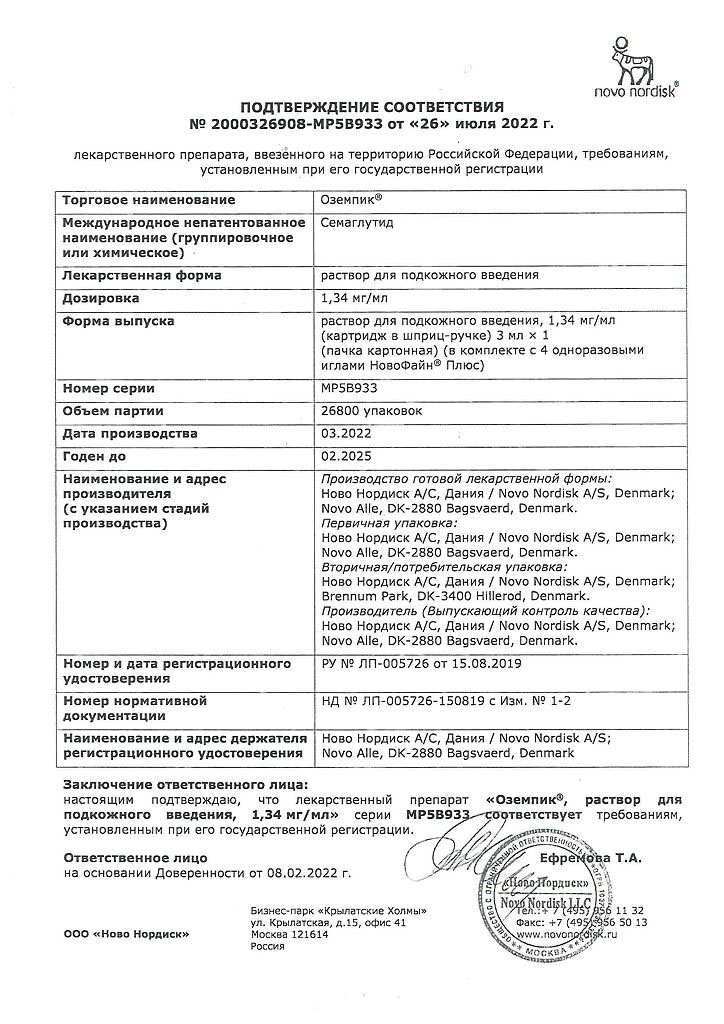 Подтверждение соответствия